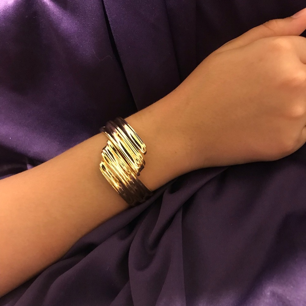 Goldtone Hinged Cuff